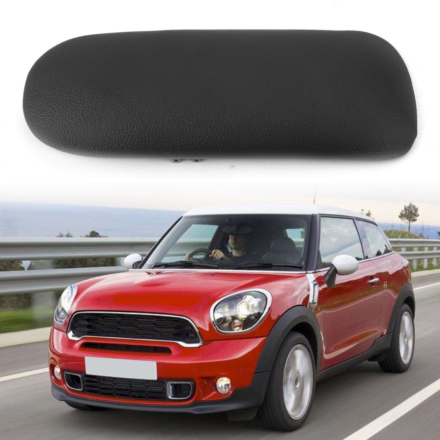2002-2008 BMW Mini Cooper Center Console Sliding Top Armrest Cover Black Beige