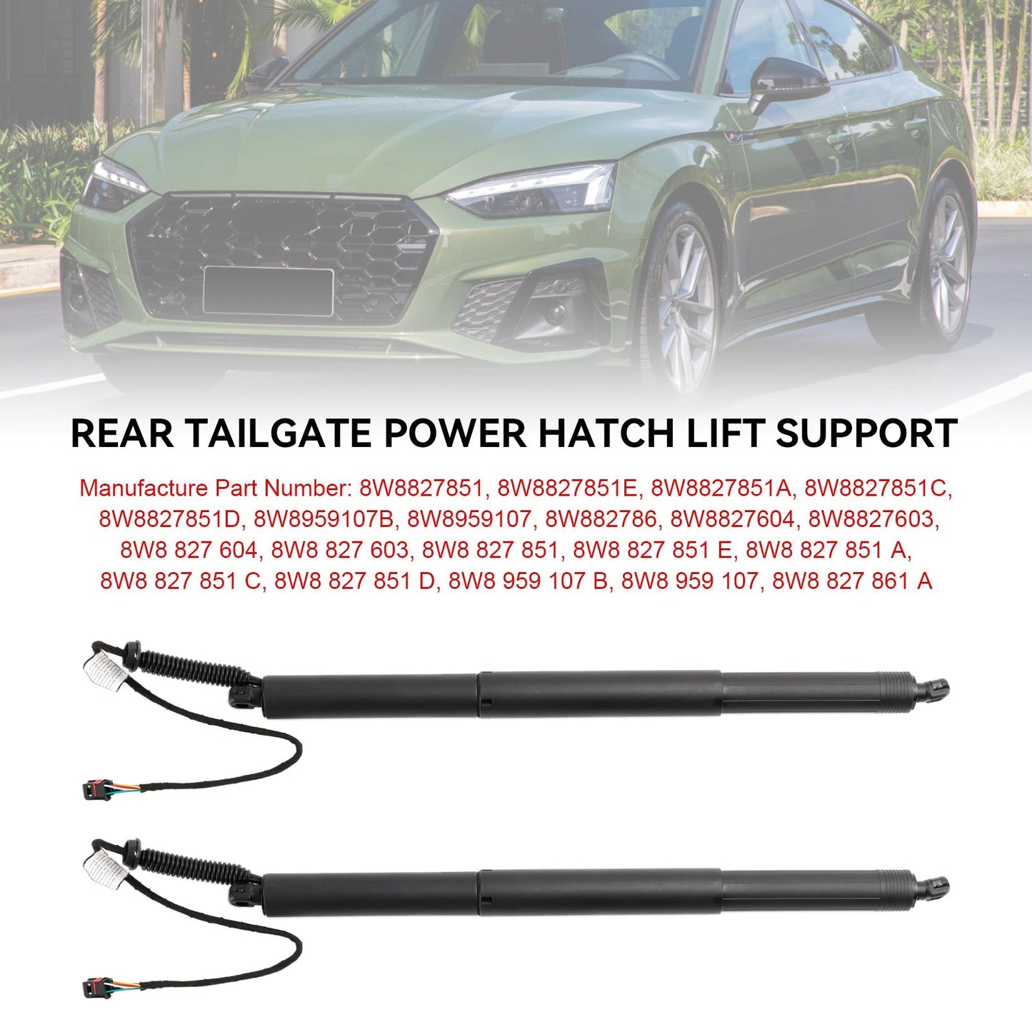 2016-2024 Audi A5 S5 RS5 Sportback 2Pcs Electric Tailgate Lift 8W8827851 8W8959107