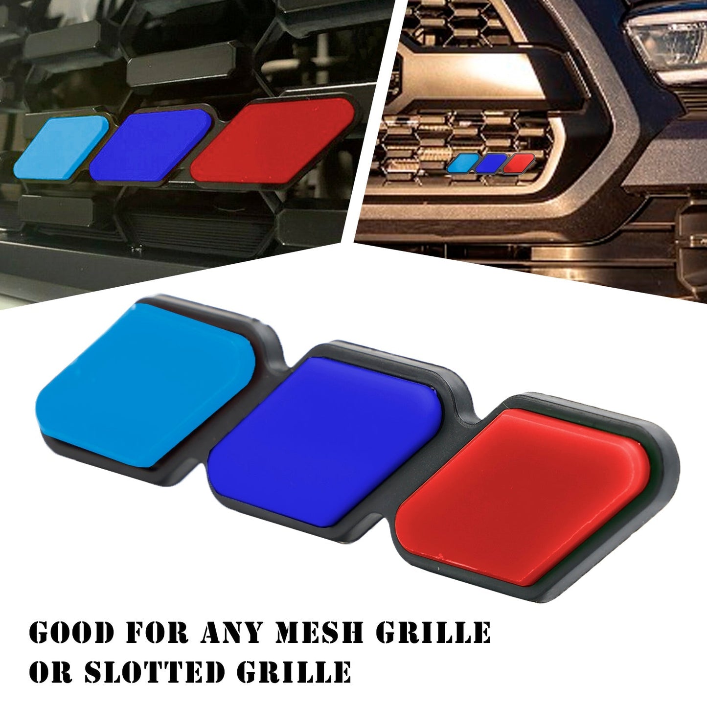 Toyota Tacoma TRD Tundra RAV4 Tri-Color Grille Badge Emblem Car Accessories