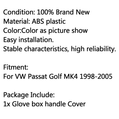 Car Glove Box Cover Handle Lock Hole Fit VW Passat Golf MK4 1998-2005 UE