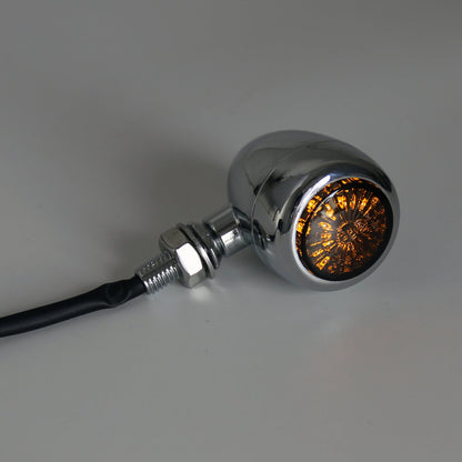 Harley Chopper Cafe LED Bullet Turn Signals Indicators Racer Chrome Champoo