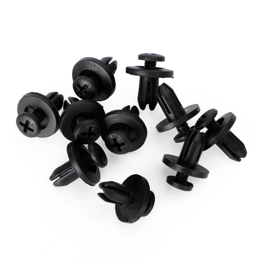 10 Pack 6mm Fairing Panel Trim Clips Screw In Rivets Clip Motorcycle Universal