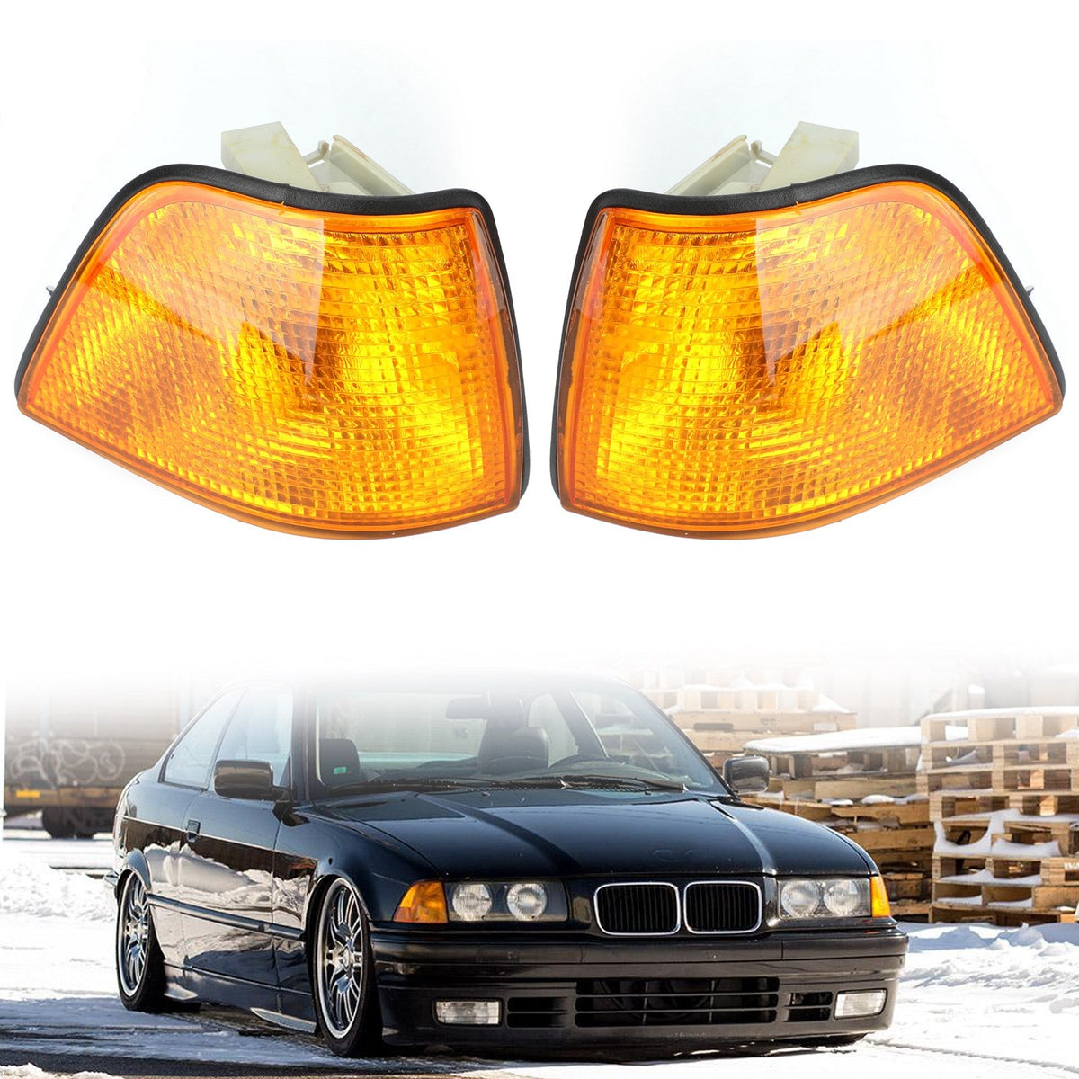 Corner Lights For BMW E36 3-Series 4Dr Sedan/Hatchback 1992-1998 Amber