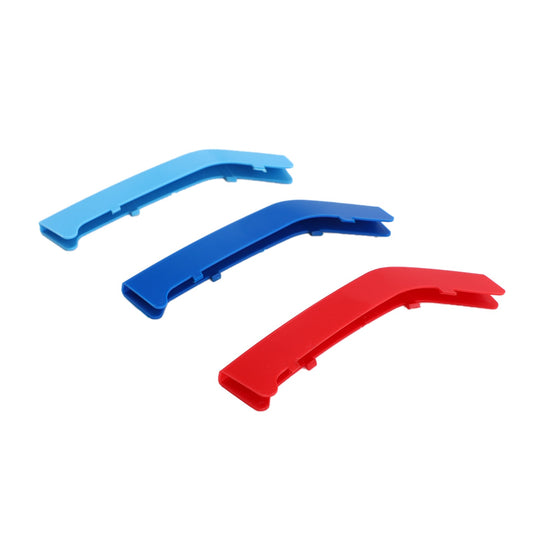 BMW 3 Series ( 8 Grilles One Side ) Tri-Colour Front Grille Grill Cover Strips Clip Trim