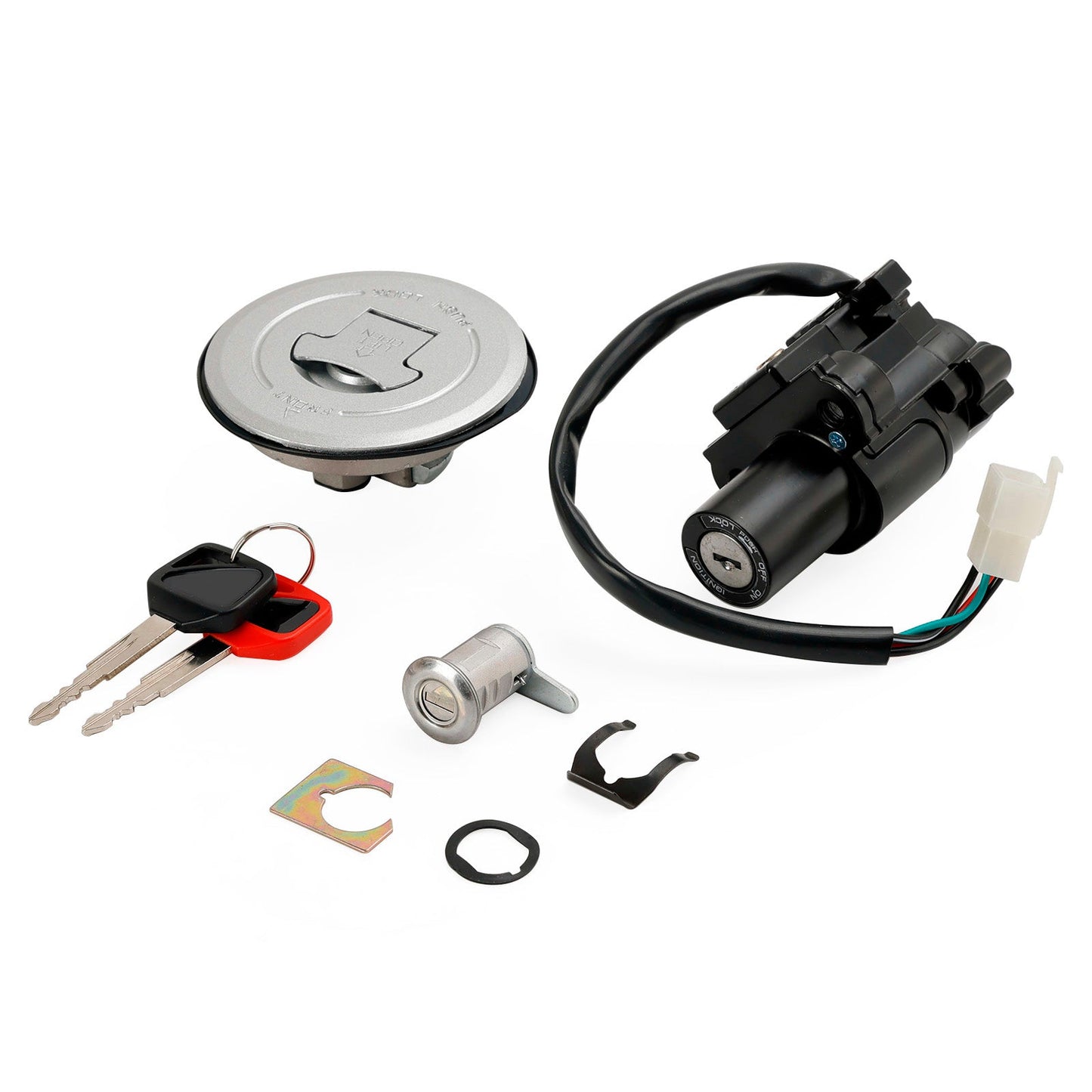 00-07 Honda CB250F Hornet S 600 Ignition Switch Fuel Tank Cap Seat Lock Set 35010-MBZ-D01 17620-MBZ-611