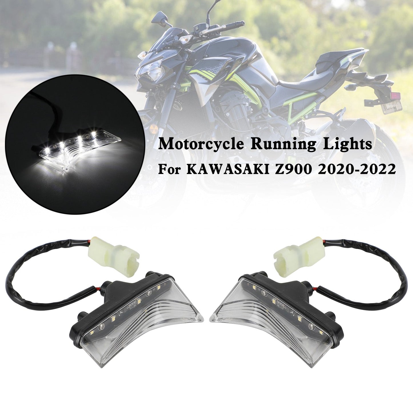 LED Front Daytime Running Lights Headlight For KAWASAKI Z900 2020-2022 Champoo