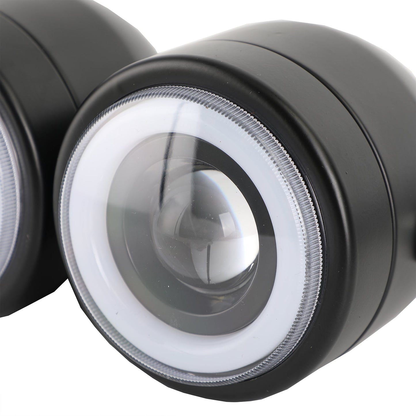 Black Twin Headlight Motorcycle Double Dual Lamp Street Fighter Universal Motorcycle Twin Headlight Double DRL Light for Harley Chopper Bobber Cafe Racer 4.33" Twin Dual LED Headlight Universal Chopper Bobber Cafe Racer Motorcycle