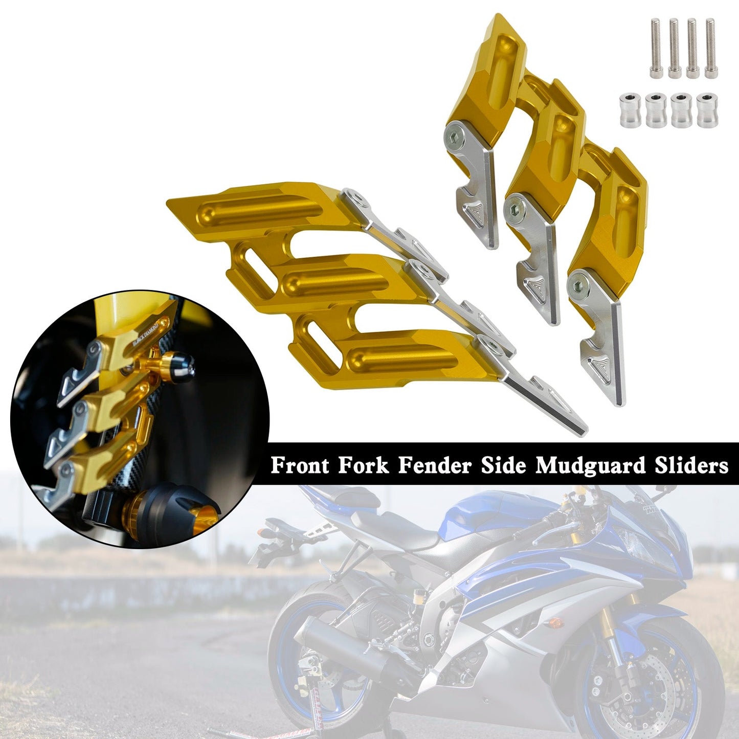 2018-2022 YAMAHA YZF-R15 V3 V4 CNC Front Fork Fender Side Mudguard Sliders