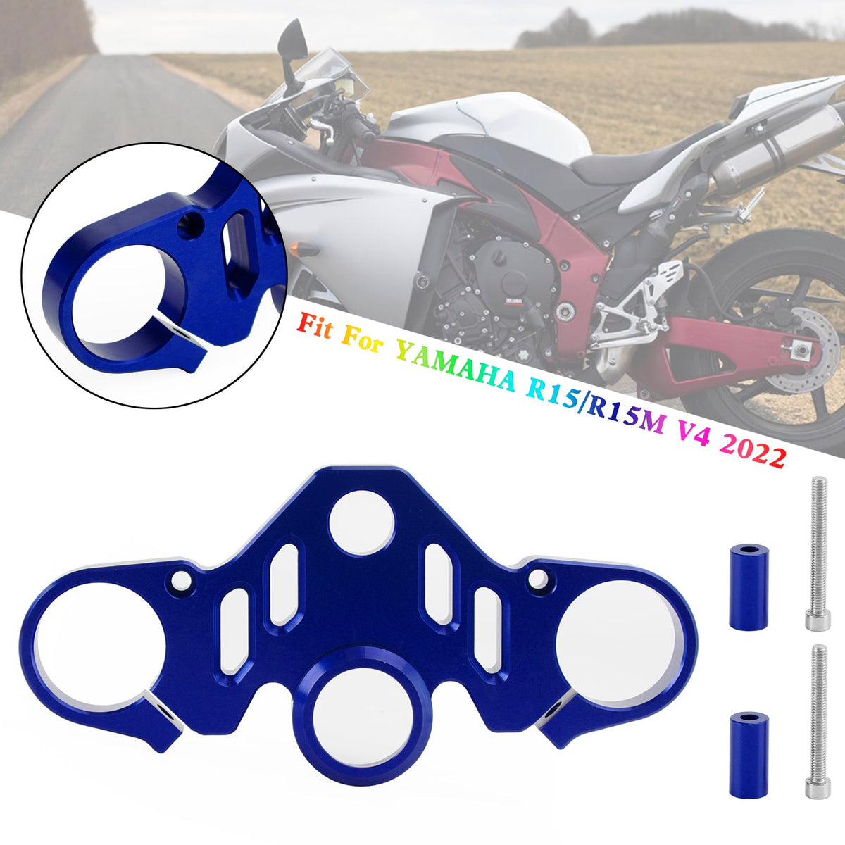 CNC Aluminum Upper Front Top Triple Tree Clamp For YAMAHA R15 V4 R15M 2022