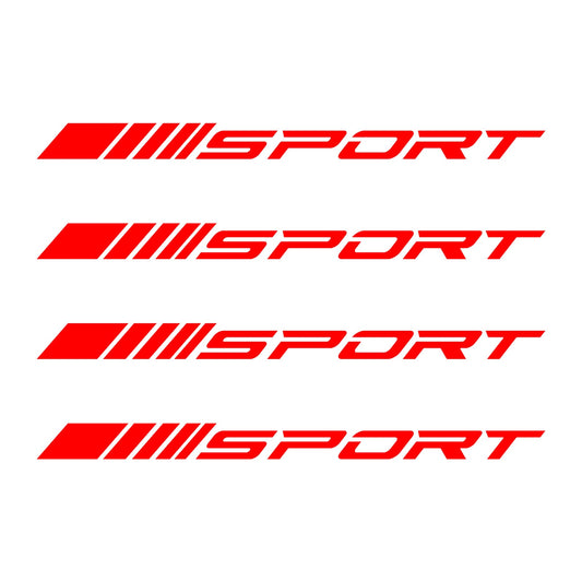 4Pcs SPORT Style Car Rims Wheel Hub Racing Sticker Graphic Decal Strip Red