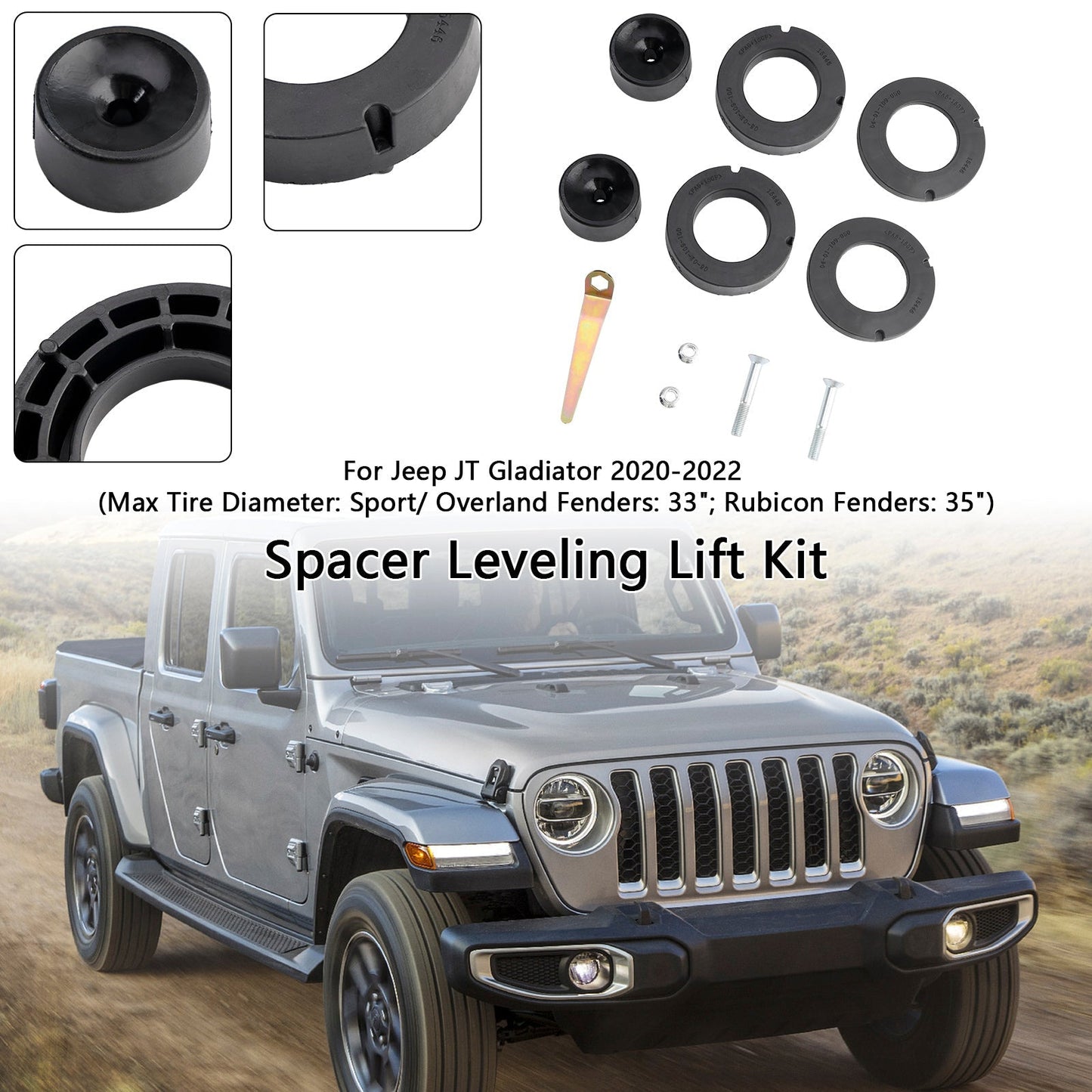 2020-2022 Jeep Gladiator Front 1.5" Spacer Leveling Lift Kit 1155300