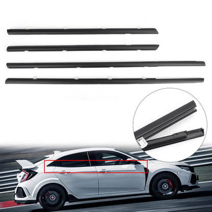 2012-2015 Honda Civic 4pcs Car Weatherstrip Window Moulding Trim Seal Belt 72910TROA01