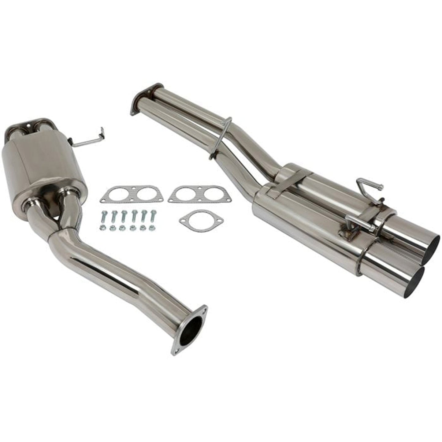 1989-1994 Nissan 240SX 2.4L Dual 3.5" Tip Catback Exhaust Muffler Pipe Racing Exhaust System