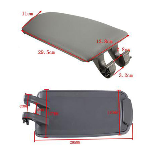 2002-2008 Audi A4 Black Leather Armrest Center Box Console Lid Cover Black Gray Khaki