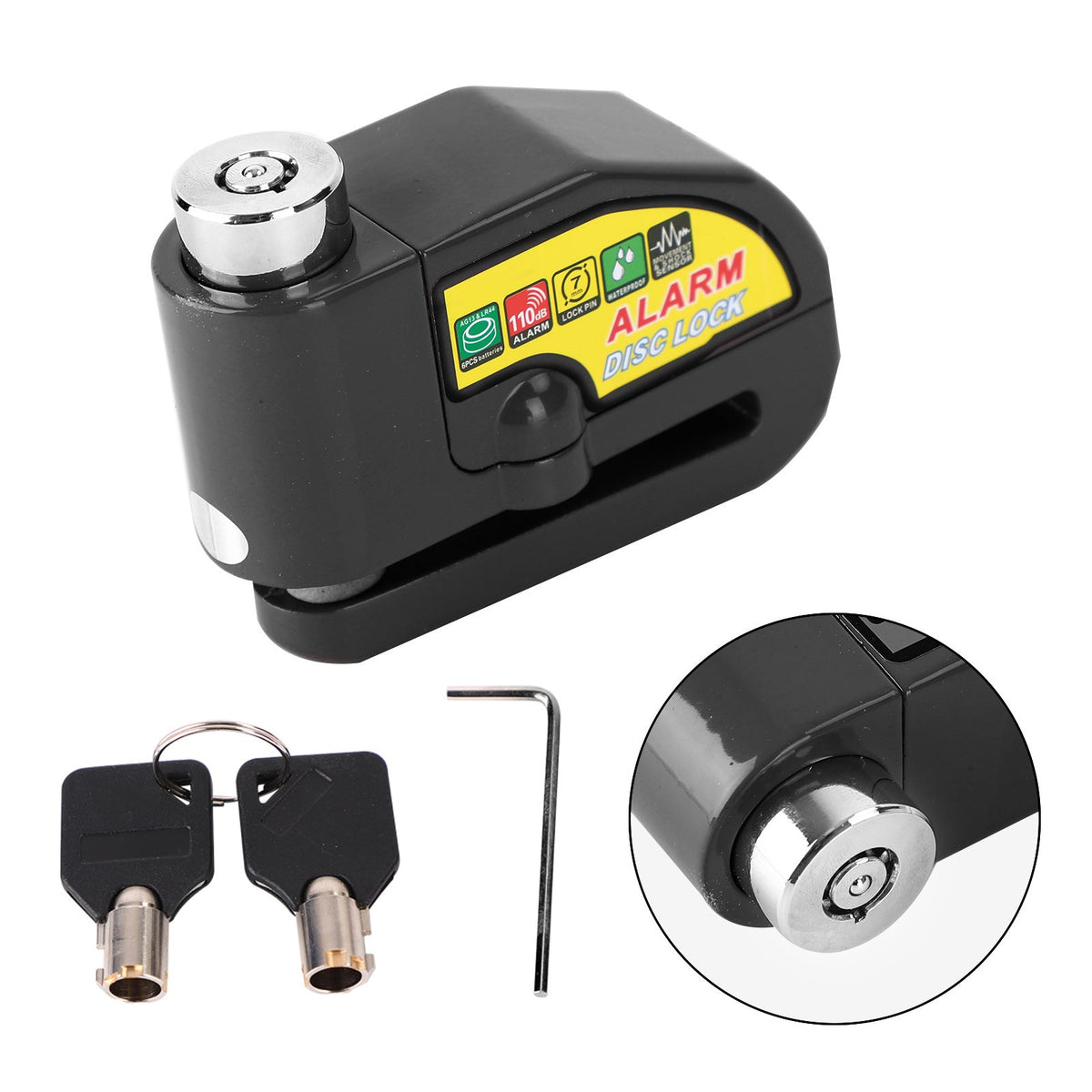 Disc Brake Lock Alarm Anti Theft Motor Secure For Disc Brake Motorcycle Blue