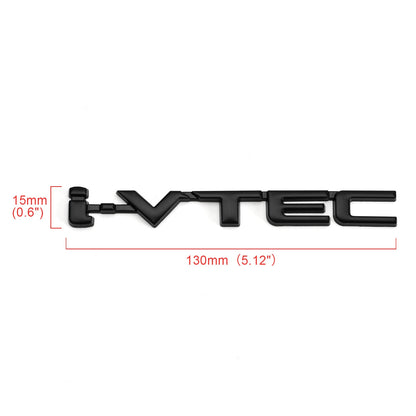 3D Metal i-VTEC Car Trunk Rear Turbo Fender Emblem Badge Decals Stickers Black