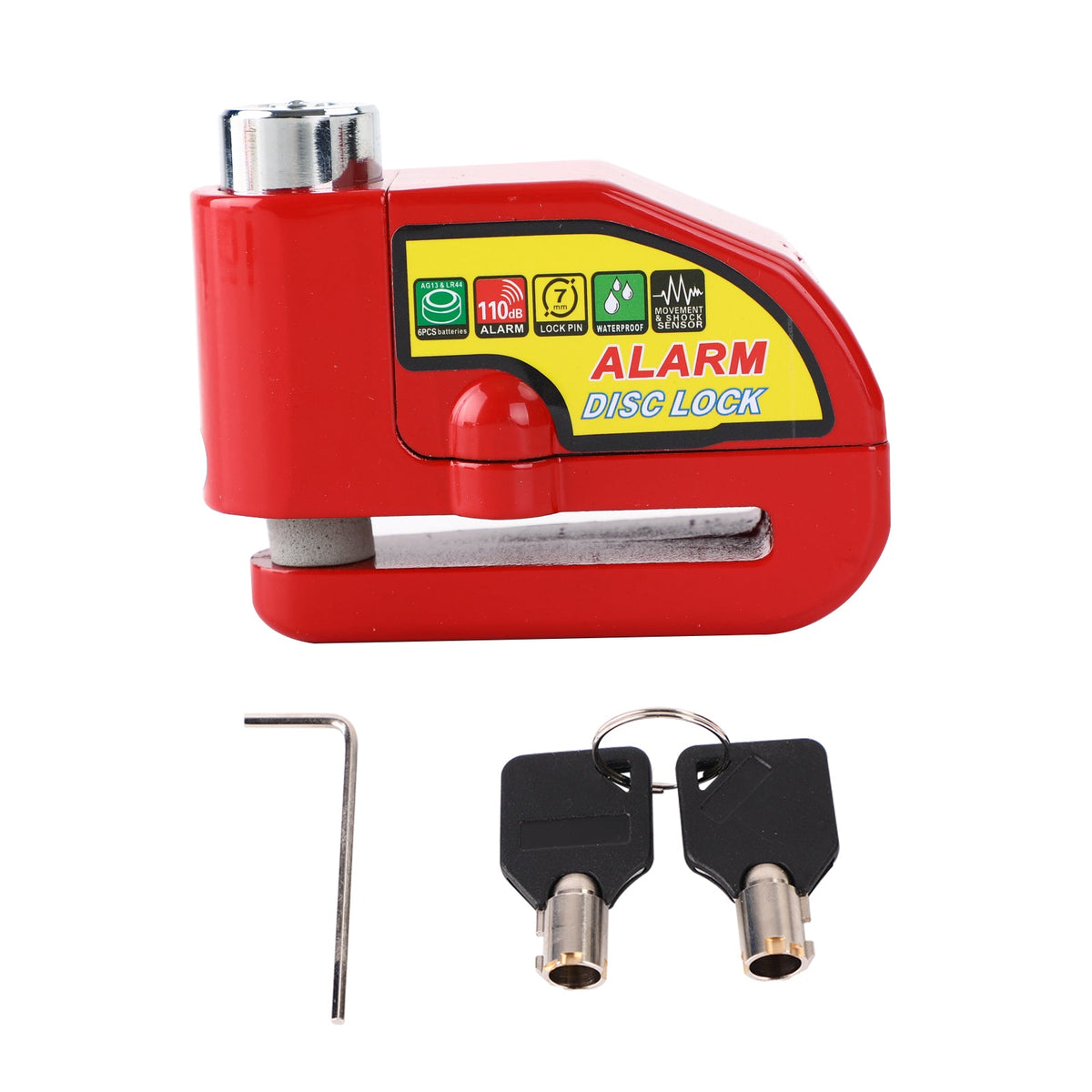 Disc Brake Lock Alarm Anti Theft Motor Secure For Disc Brake Motorcycle Blue