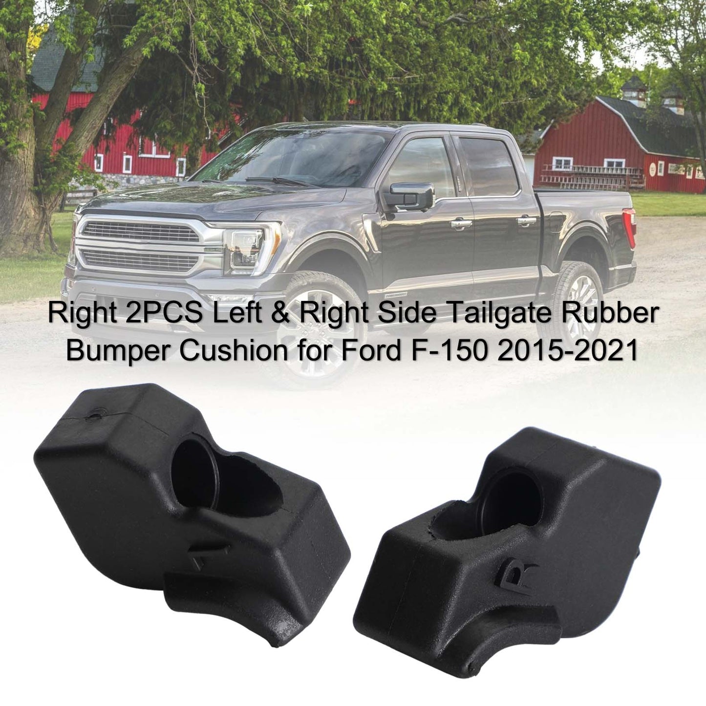 2015-2021 Ford F-150 2PCS Left & Right Side Tailgate Rubber Bumper Cushion