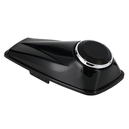 Black 6.5" Saddlebag Speaker Lids For Harley Touring Road King Glide 2014-2021