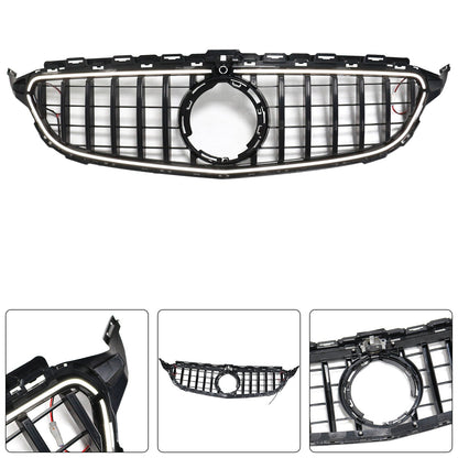 2015-2021 Mercedes Benz C-Class W205 C200 C250 C300 C350 Black Front Bumper Grill Grille W/LED