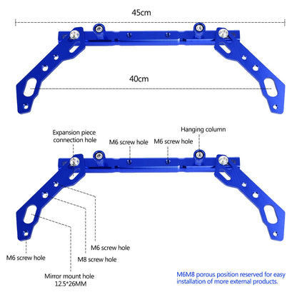 Cnc Adjustable Balance Cross Handle Bar Aluminum Lever Blue Fits For Motor