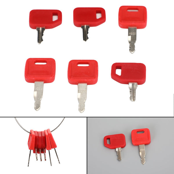 (6)For John Deere Heavy Equipment Ignition Excavator Loader Dozer Keys