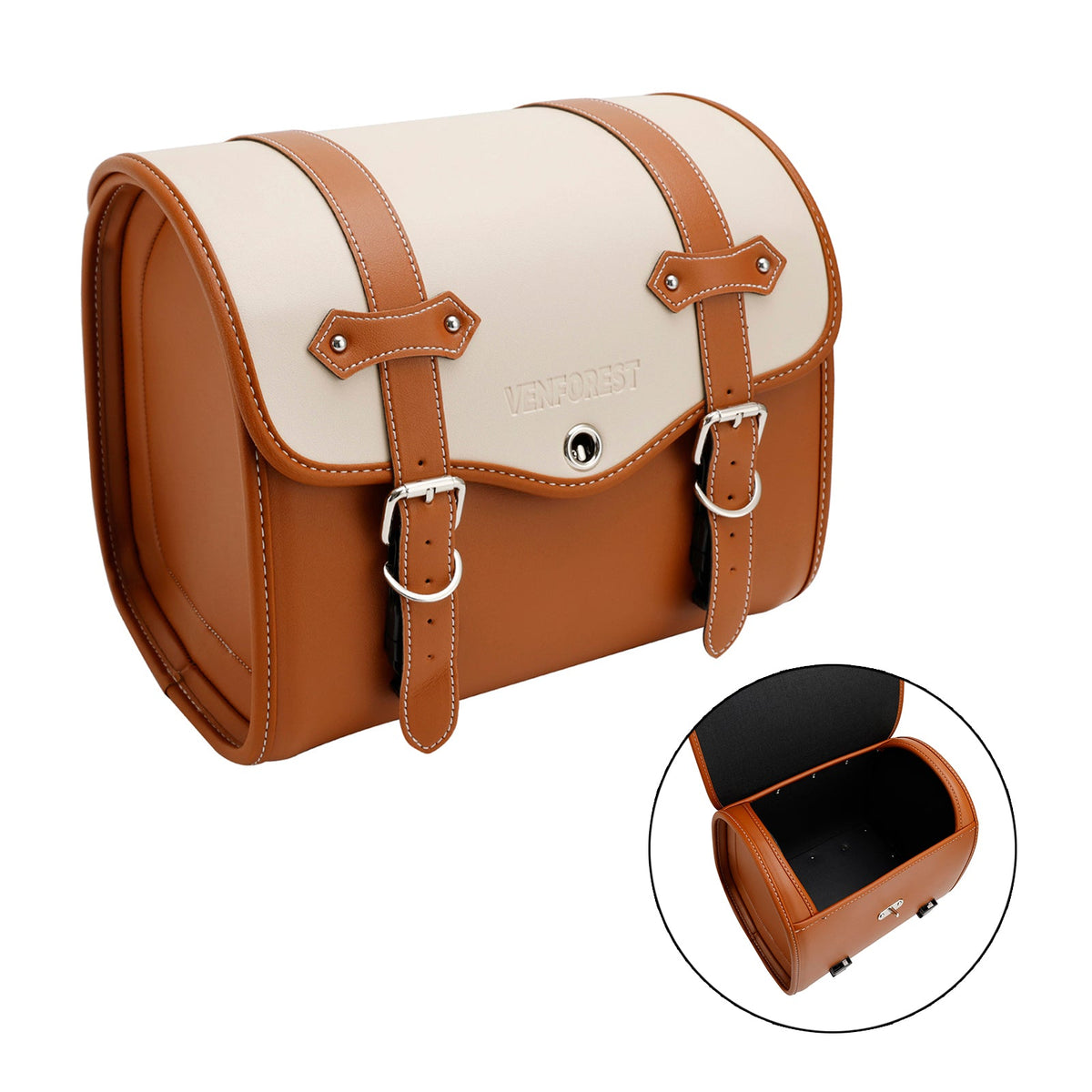 Saddlebag Side Storage Tail Bag Universal Color Matching Pu For Motorcycle