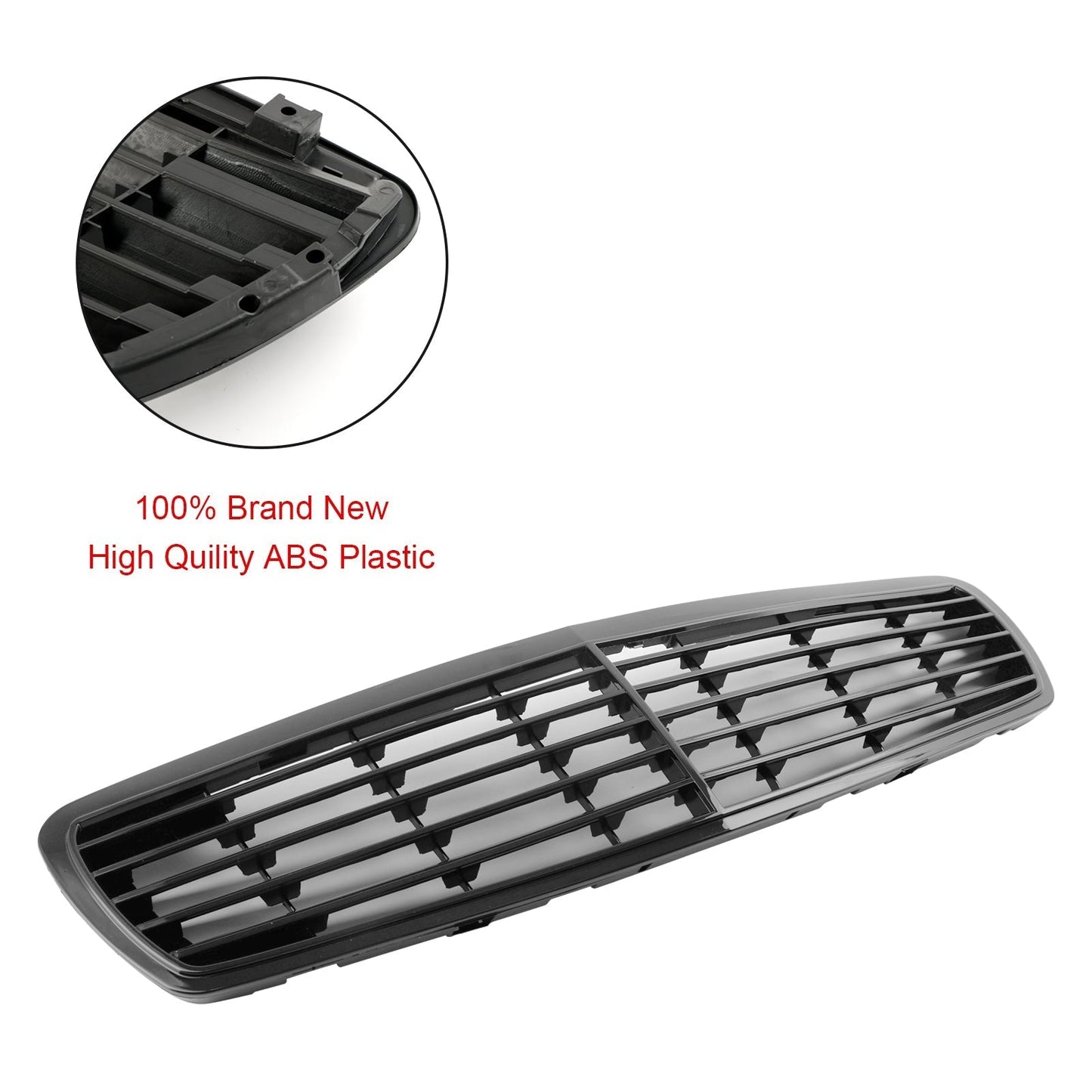 2002-2006 Mercedes-Benz W211 E-Class E320 E350 E500 E55 Front Grill Glossy Black Grille