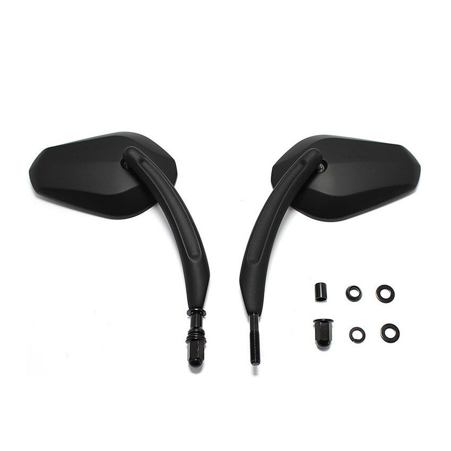Black Diamond Rear View Mirrors Motorcycle For Cruiser Touring Chopper Sportster