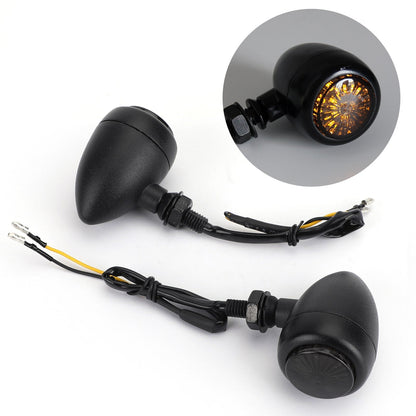 Turn Signals Indicators Fit For Harley Chopper Cafe Racer Black Champoo