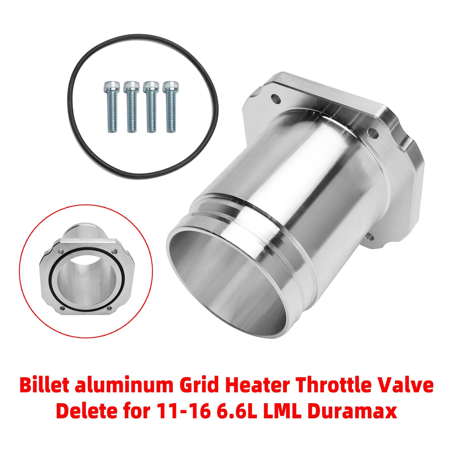 2011-2016 LML Duramax 6.6L Billet aluminum Grid Heater Throttle Valve Delete