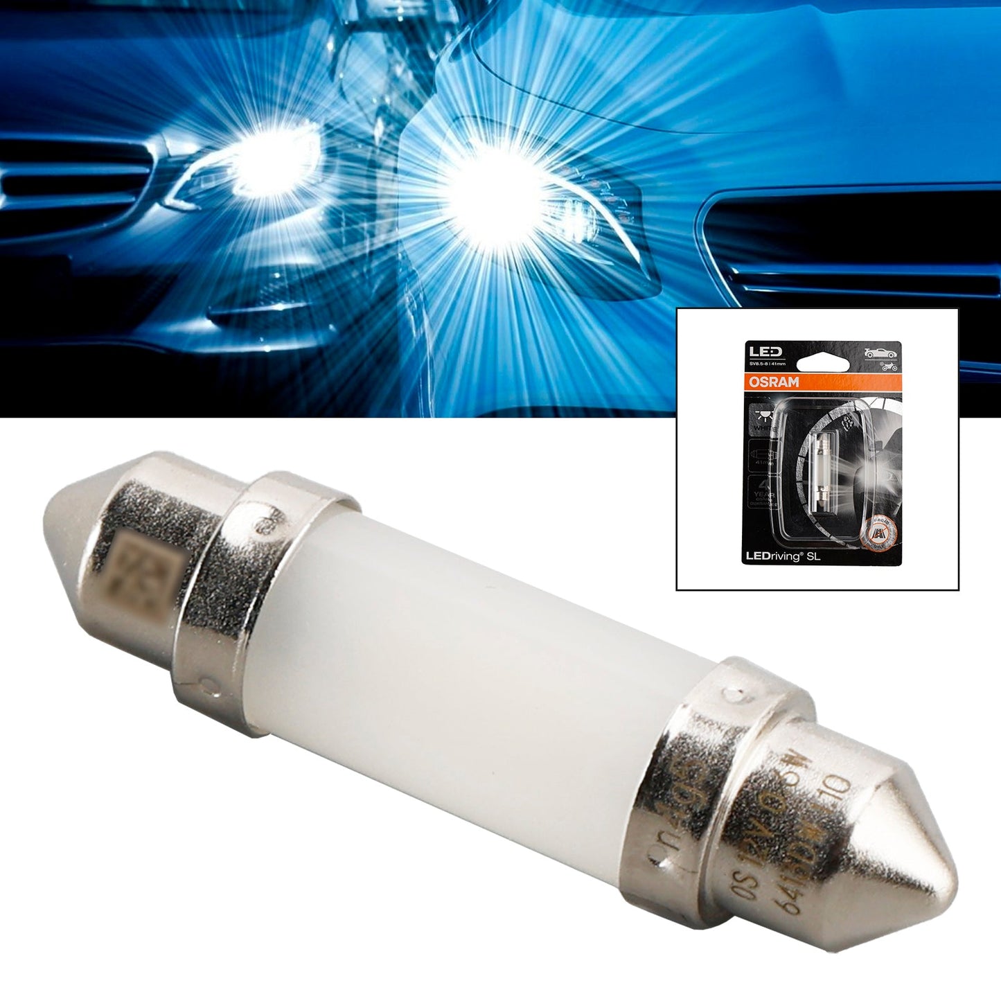 OSRAM Car Light LEDriving SL C5W41MM 12V 0.6W 6000K 6413DWP
