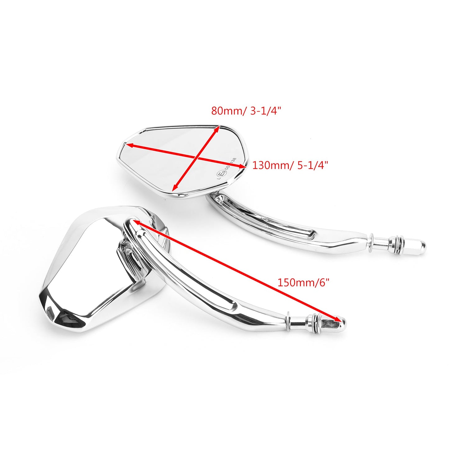 Black Diamond Rear View Mirrors Motorcycle For Cruiser Touring Chopper Sportster