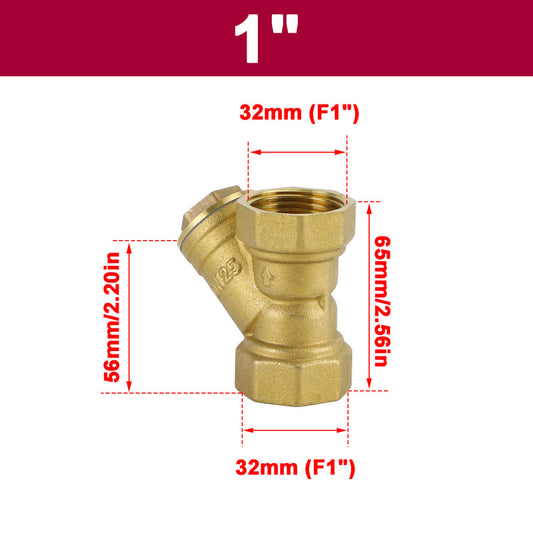 1/2"-1" NPT Thread Y Shaped Brass Strainer Filter Valve Connector For Water Oil, 1/2"