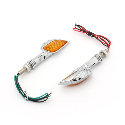 Universal Motorcycle Skeleton Hand LED Turn Signals Blinker Indicator Champoo