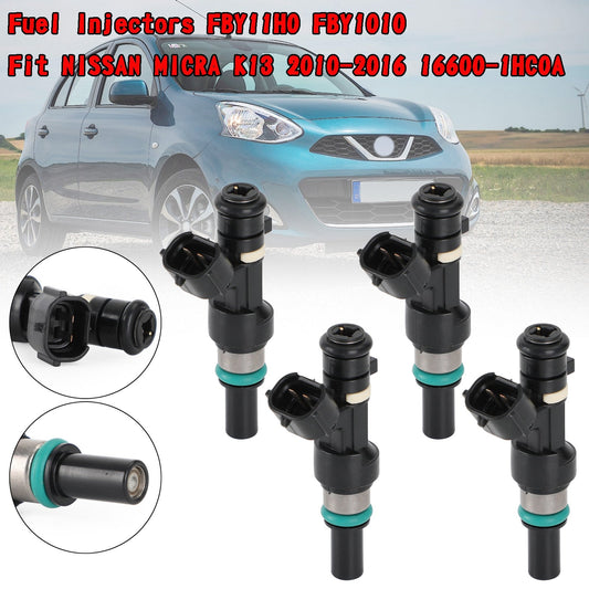 Nissan Micra K13 2010-2016 4PCS Fuel Injectors FBY11H0 FBY1010 16600-1HC0A