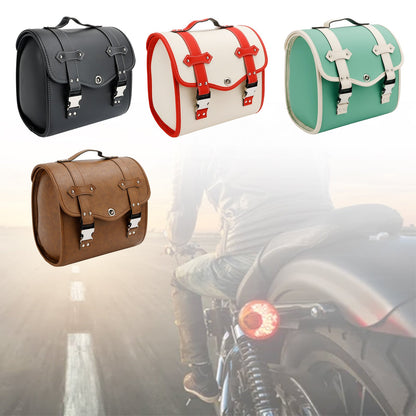 Saddlebag Side Storage Tool Bag Universal Quick Release Pu Motorcycle Brown