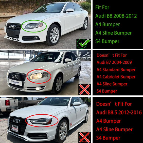 RS4 Style Gloss Black Honeycomb Grille for 2008-2012 Audi A4 A4 Avant S4 B8 Sport Mesh Grill