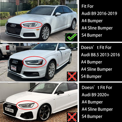 Audi A4 / A4 S-Line / S4 B9 2016 2017 2018 2019 RS4 Style Front Bumper Grill Gloss Black Honeycomb Grille