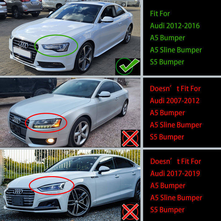 2012-2016 Audi A5 S5 B8.5 RS5 Style Honeycomb Front Bumper Grille Grill
