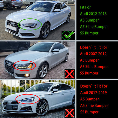2012-2016 Audi A5 S5 B8.5 RS5 Style Honeycomb Front Bumper Grille Grill