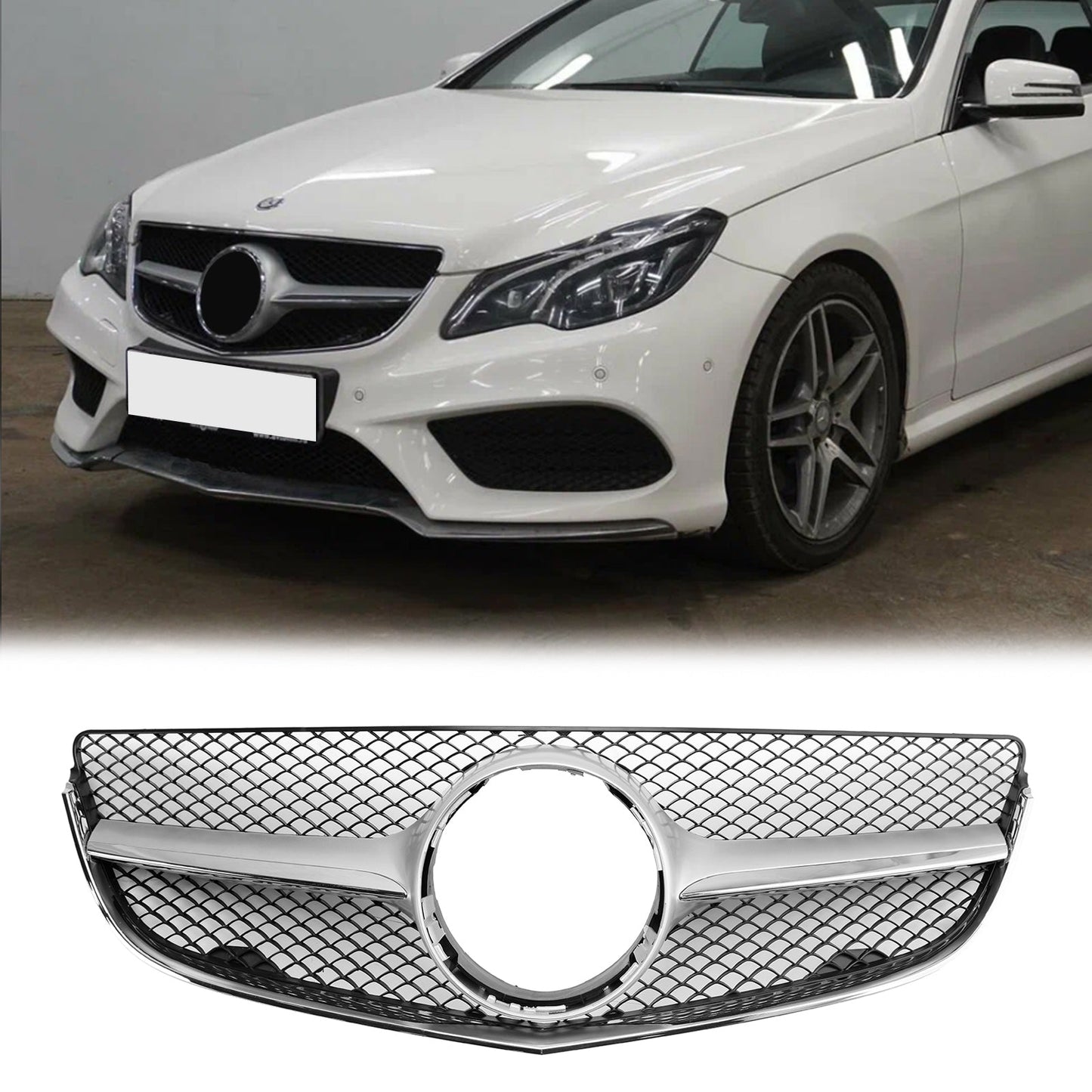 2014 2015 2016 2017 Mercedes Benz E-Class W207/C207 Coupe Diamond / OEM Style Grill Front Bumper Replacement Grille
