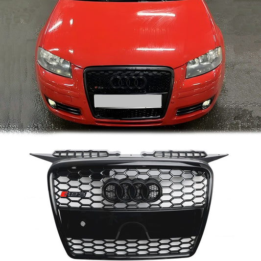 Audi A3 8P 2004-2008 Pre-Facelift RS3 Style Front Bumper Grill Black Honeycomb Grille