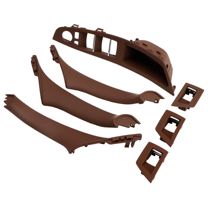 BMW F10 7Pcs Left & Right Red Brown Interior Door Handle Panel Cover Trim Set