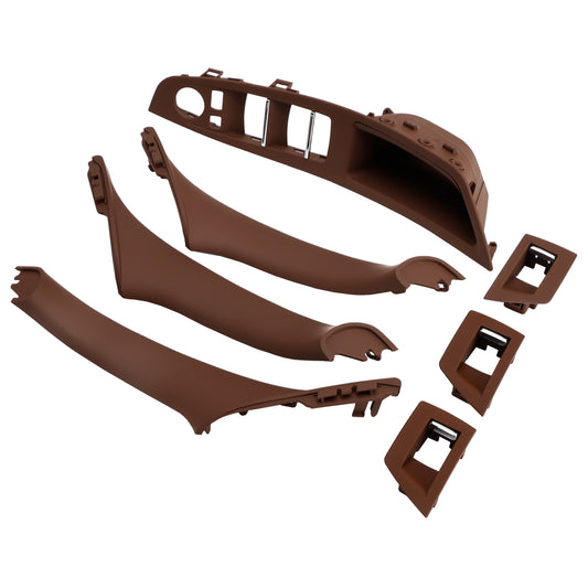 BMW F10 7Pcs Left & Right Red Brown Interior Door Handle Panel Cover Trim Set