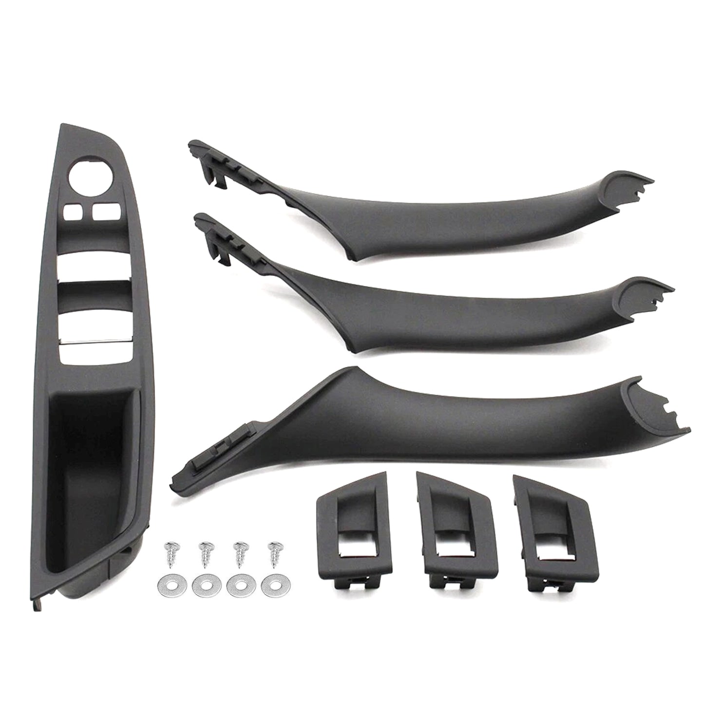 BMW F10 7Pcs Left & Right Black Interior Door Handle Panel Cover Trim Set