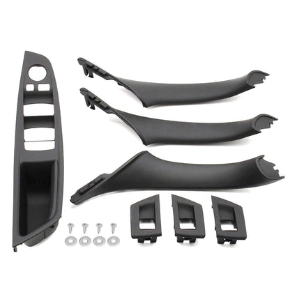 BMW F10 7Pcs Left & Right Black Interior Door Handle Panel Cover Trim Set
