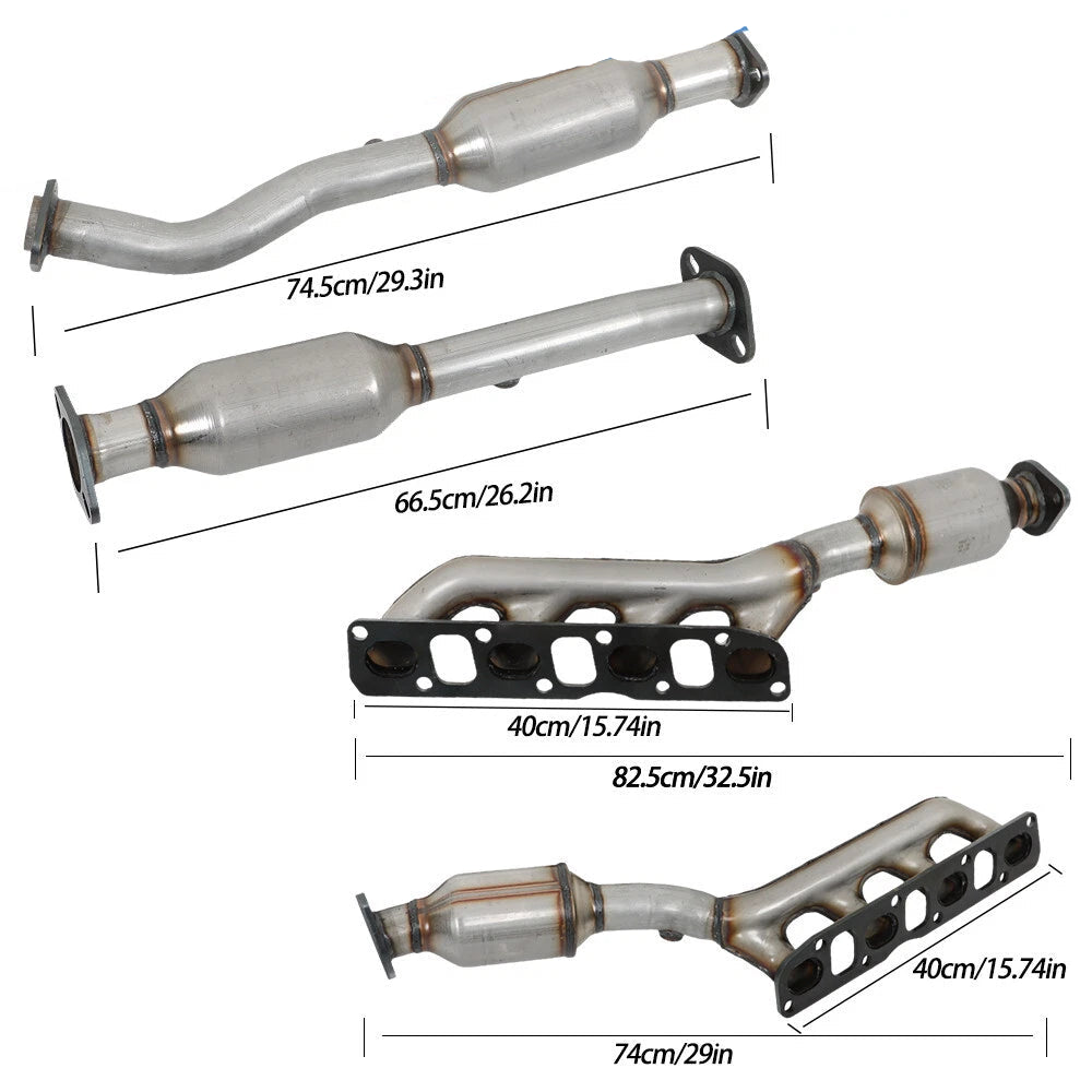2008-2012 Nissan Pathfinder 5.6L 4pcs Front & Rear Manifold Catalytic Converters 16478 16479 16488 16489