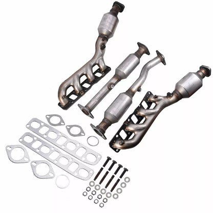 Nissan Titan 5.6L 2004-2013 4 SET Manifold Catalytic Converters Front & Rear 16478 16479 16489 16488