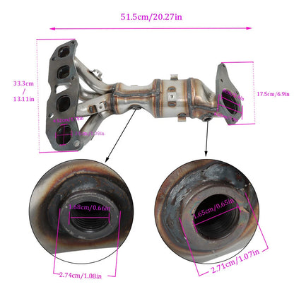 2014-2015 Nissan Rogue Select 2.5L Exhaust Manifold Catalytic Converter